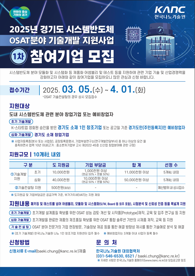 OSAT분야 기술개발 지원사업